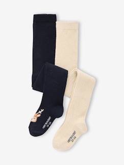 -Set van 2 paar panty's Kerstmis babymeisje