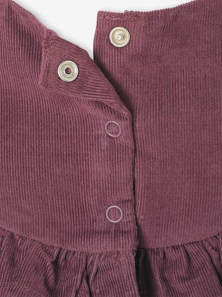 Babypakje in fluweel / velours met geborduurde en geplooide kraag aubergine - vertbaudet enfant 