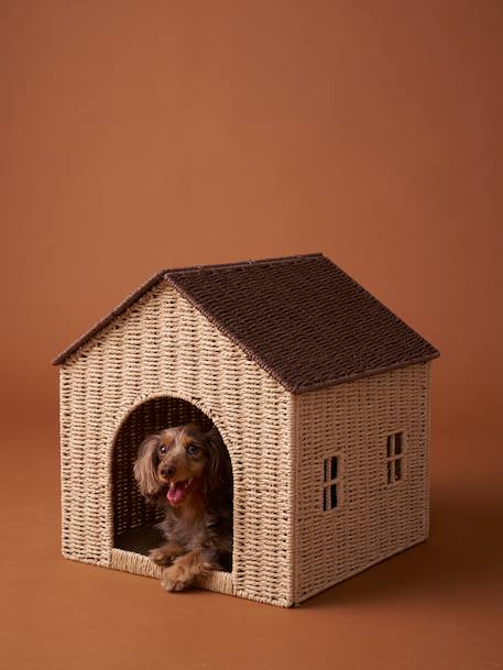 Niche et panier Maisonnette pour chat et chien beige - vertbaudet enfant 