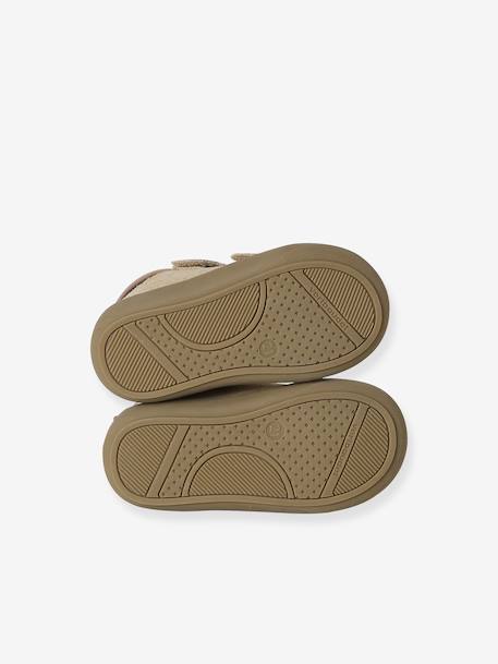 Bottillons scratchés cuir souple bébé premiers pas bordeaux+jaune pâle+marine+or+rose - vertbaudet enfant 