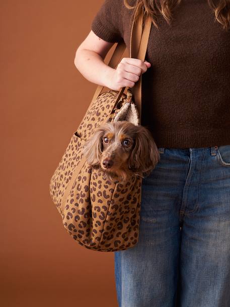Sac de transport pour chat et chien marron imprimé - vertbaudet enfant 