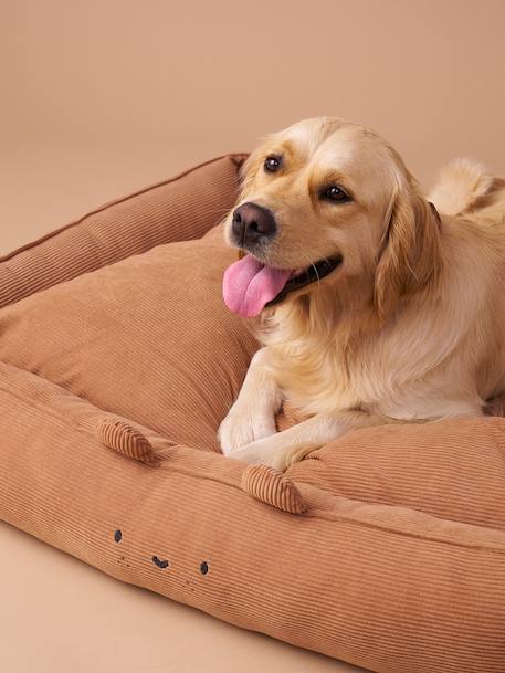 Panier matelassé en velours pour chien, disponible en 3 tailles camel - vertbaudet enfant 