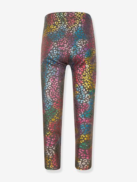 Thermische legging voor meisjes met glanzende print Happy Girls antraciet+grenadine - vertbaudet enfant 