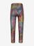 Thermische legging voor meisjes met glanzende print Happy Girls antraciet+grenadine - vertbaudet enfant 