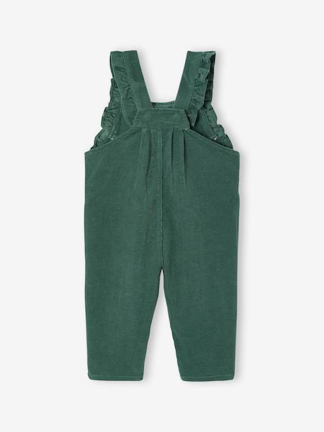 Babysalopette van fluweel met volants groen+pruim - vertbaudet enfant 