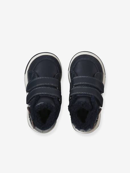 Baskets bébé garçon synthétique fourrées à scratchs marine - vertbaudet enfant 