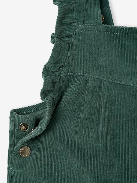 Salopette à volants bébé en velours bleu ardoise+prune+vert - vertbaudet enfant 