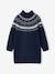 Robe jacquard en tricot fille écru+marine - vertbaudet enfant 