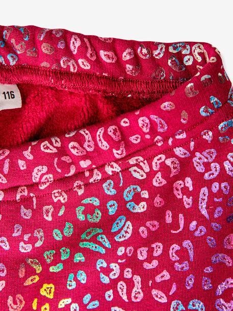 Thermische legging voor meisjes met glanzende print Happy Girls antraciet+grenadine - vertbaudet enfant 