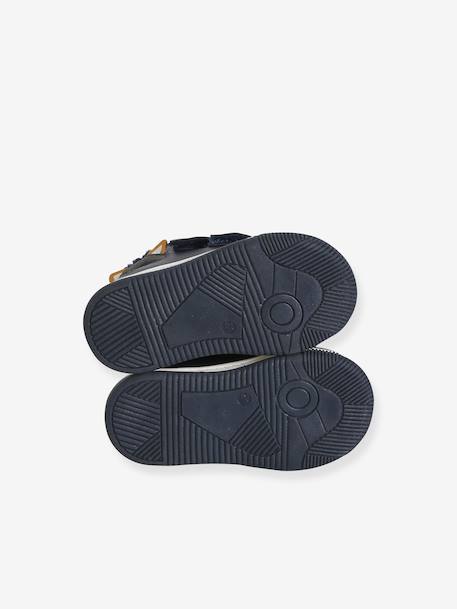 Baskets bébé garçon synthétique fourrées à scratchs marine - vertbaudet enfant 
