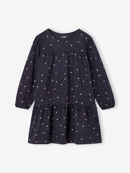 Robe fille imprimée étoiles brillantes anthracite - vertbaudet enfant 