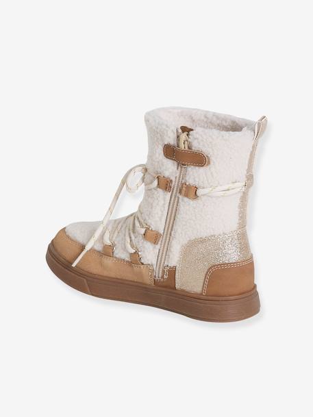 Baskets enfant fille synthétique fourrées camel - vertbaudet enfant 