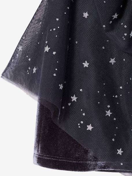 Robe fille noël velours tulle étoilé anthracite - vertbaudet enfant 