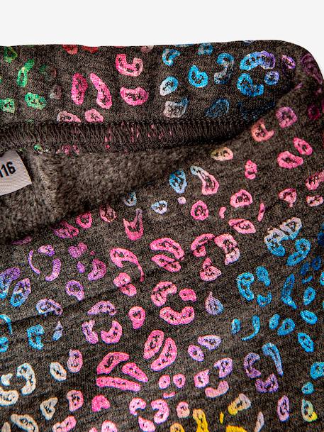 Thermische legging voor meisjes met glanzende print Happy Girls antraciet+grenadine - vertbaudet enfant 