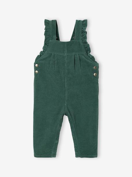 Salopette à volants bébé en velours bleu ardoise+prune+vert - vertbaudet enfant 
