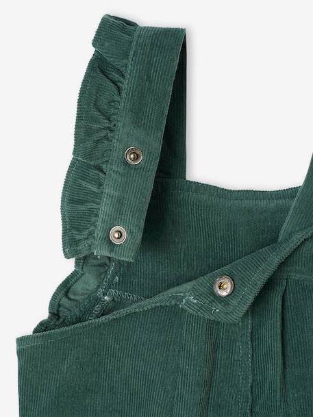 Babysalopette van fluweel met volants groen+pruim - vertbaudet enfant 