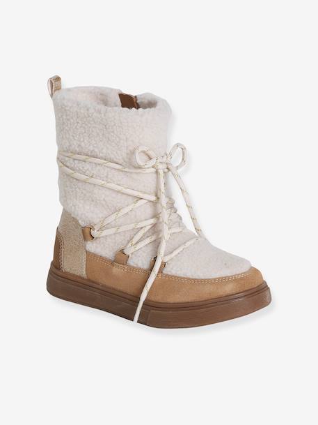 Baskets enfant fille synthétique fourrées camel - vertbaudet enfant 