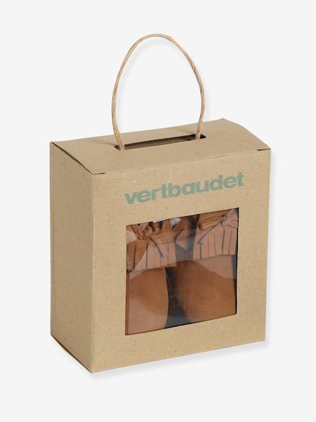 Elastische, gevoerde sloffen van zacht leer voor baby's veel bruin - vertbaudet enfant 