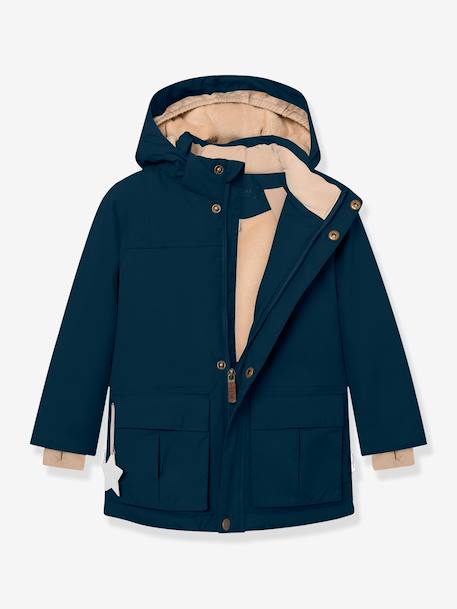 Veste d'hiver avec doublure polaire MATKASTORIO Garçons MINI A TURE bleu foncé+kaki - vertbaudet enfant 