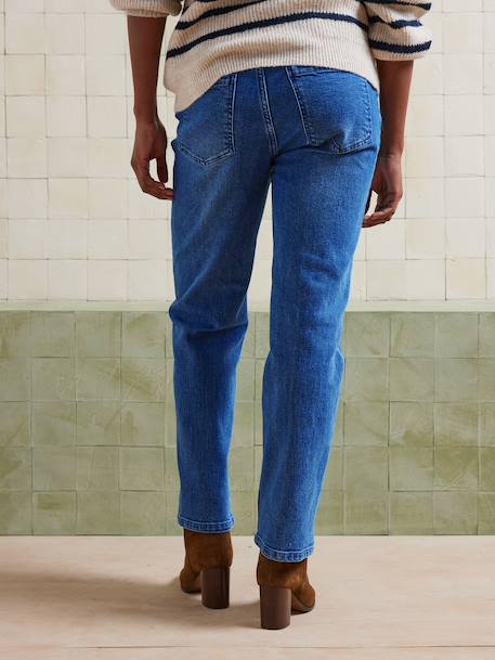 Rechtstreeks zwangerschapsbroek met naadloze band denimgrijs+ongewassen denim+stone - vertbaudet enfant 