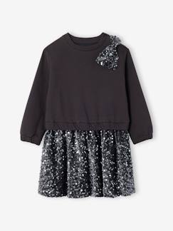 -Robe fille noël à sequins effet 2 en 1