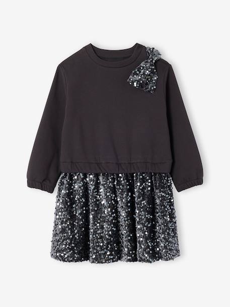 Fille-Robe-Robe fille noël à sequins effet 2 en 1