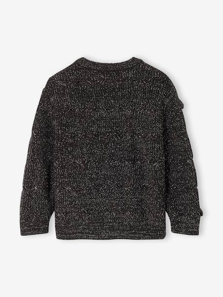Pull fille noël à torsades et noeuds anthracite - vertbaudet enfant 