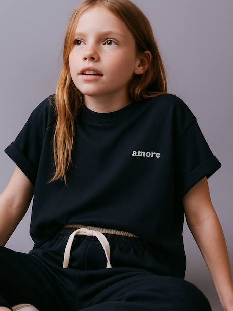 Lot de 2 T-shirts manches courtes fille anthracite - vertbaudet enfant 