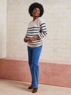 Vêtements de grossesse-Pantalon-Jean de grossesse droit bandeau sans couture