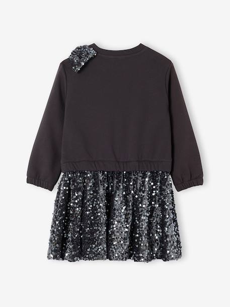 Robe fille noël à sequins effet 2 en 1 anthracite - vertbaudet enfant 