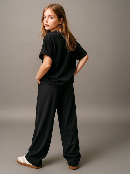 Set van 2 T-shirts met korte mouwen voor meisjes antraciet - vertbaudet enfant 