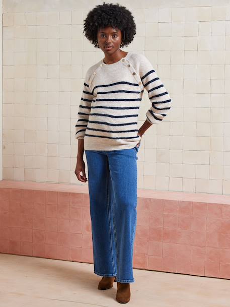 Jean de grossesse droit bandeau sans couture denim brut+denim gris+stone - vertbaudet enfant 