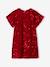 Meisjesjurk in fluweel / velours en pailletten rood - vertbaudet enfant 