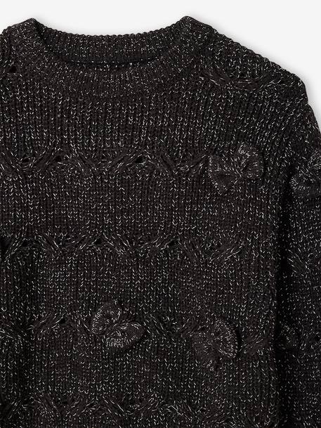 Pull fille noël à torsades et noeuds anthracite - vertbaudet enfant 