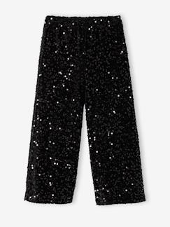 -Pantalon fille noël large à sequins 