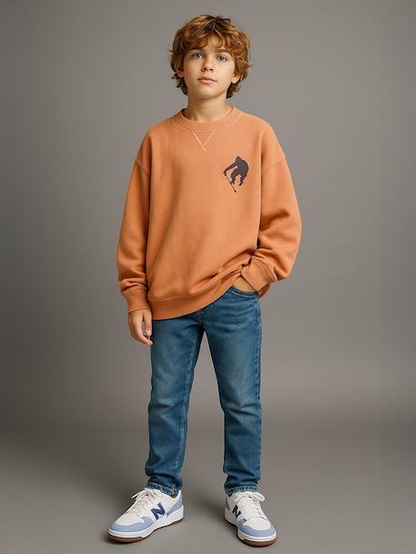 Lot 2 de sweats garçon unis col rond caramel - vertbaudet enfant 