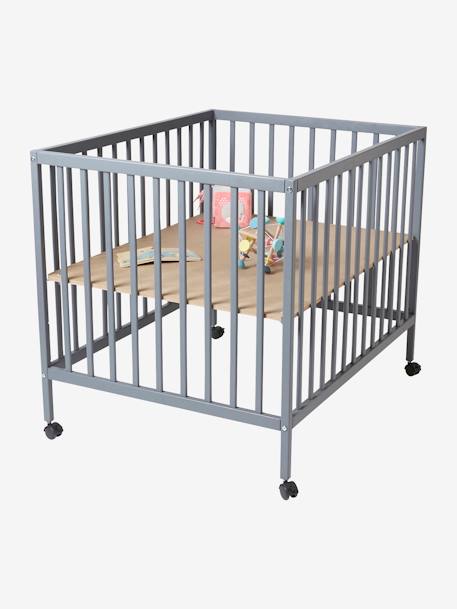 Parc en bois Flexipark VERTBAUDET bois/blanc+GRIS - vertbaudet enfant 