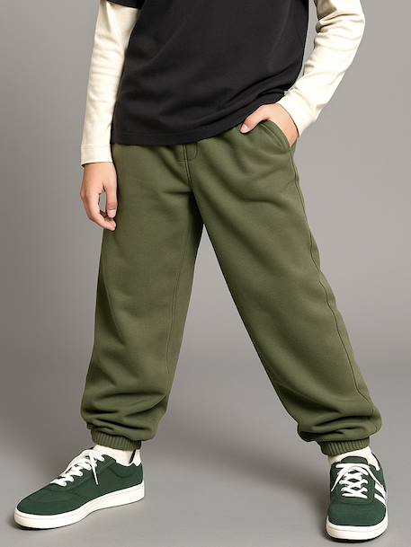 Pantalon garçon oversize en molleton kaki - vertbaudet enfant 