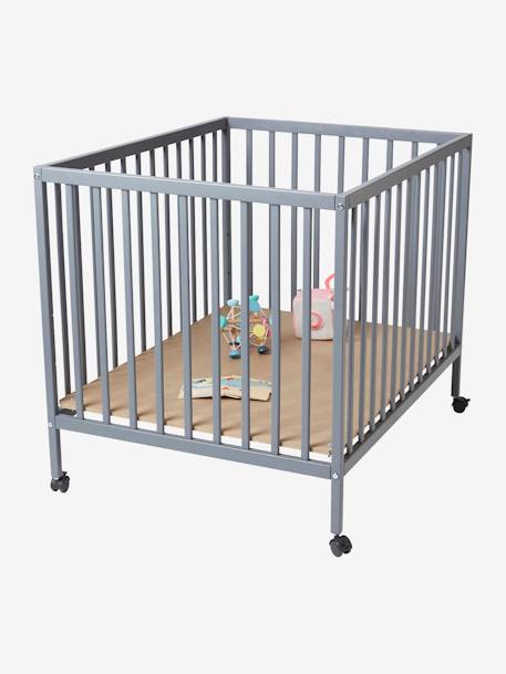 Parc en bois Flexipark VERTBAUDET bois/blanc+GRIS - vertbaudet enfant 