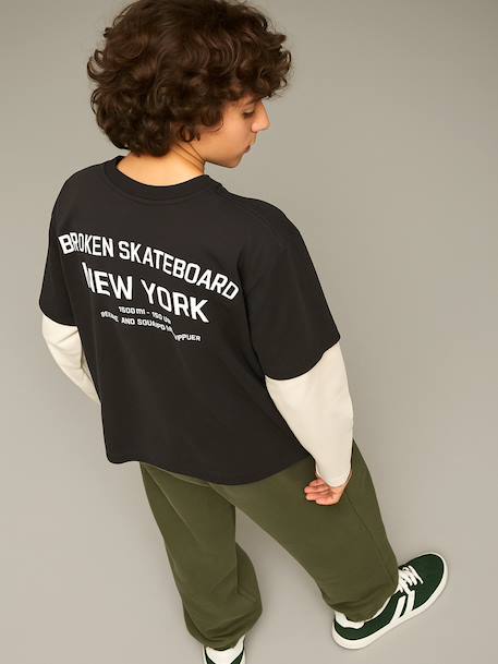 T-shirt garçon effet 2 en 1 anthracite - vertbaudet enfant 