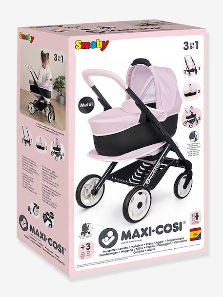Maxi Cosi Kinderwagen Landau 3 in 1 - SMOBY beige+lichtroze - vertbaudet enfant 