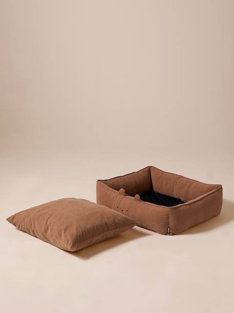 Panier matelassé en velours pour chien, disponible en 3 tailles camel - vertbaudet enfant 