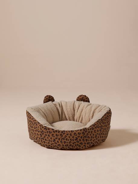 Panier matelassé pour chat et chiens marron imprimé - vertbaudet enfant 