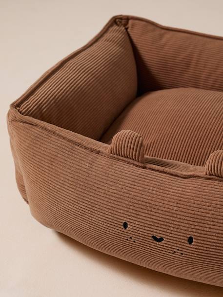 Gequilte mand in fluweel / velours voor huisdier FAMILY bruin, bedrukt+kameel - vertbaudet enfant 