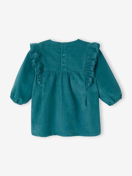 Robe bébé en velours côtelé bleu canard - vertbaudet enfant 