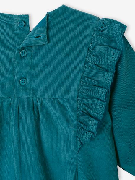 Robe bébé en velours côtelé bleu canard - vertbaudet enfant 