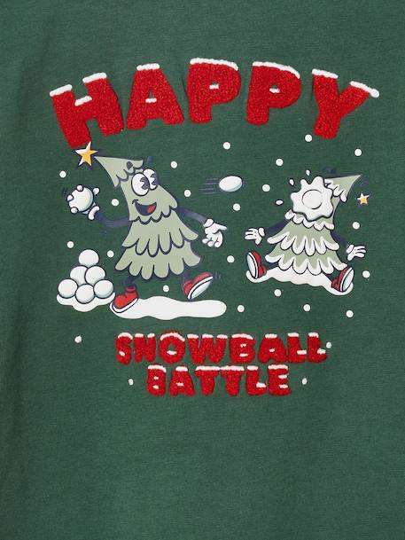 Jongensshirt met kerstprint dennen+marineblauw - vertbaudet enfant 