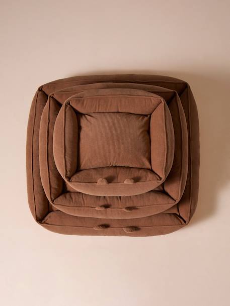 Panier matelassé en velours pour chien, disponible en 3 tailles camel - vertbaudet enfant 