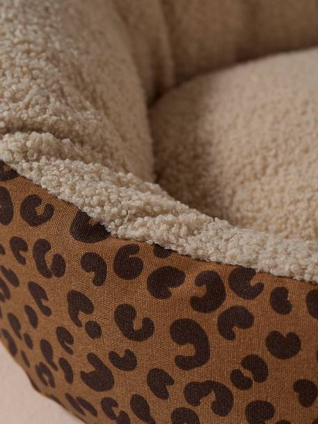 Panier matelassé pour chat et chiens marron imprimé - vertbaudet enfant 