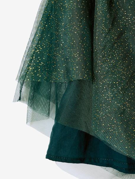 Robe Noël fille en velours et tulle brillant rouge+vert émeraude - vertbaudet enfant 